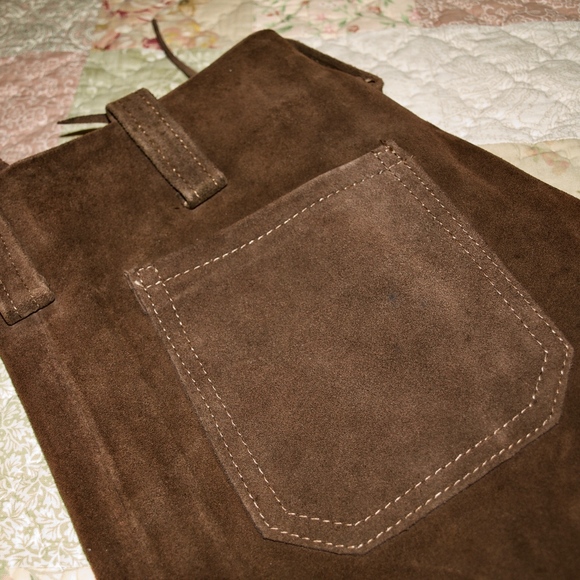 VINTAGE 70's - Genuine Suede Lace up All Leather Bell Bottoms! - Picture 8 of 8